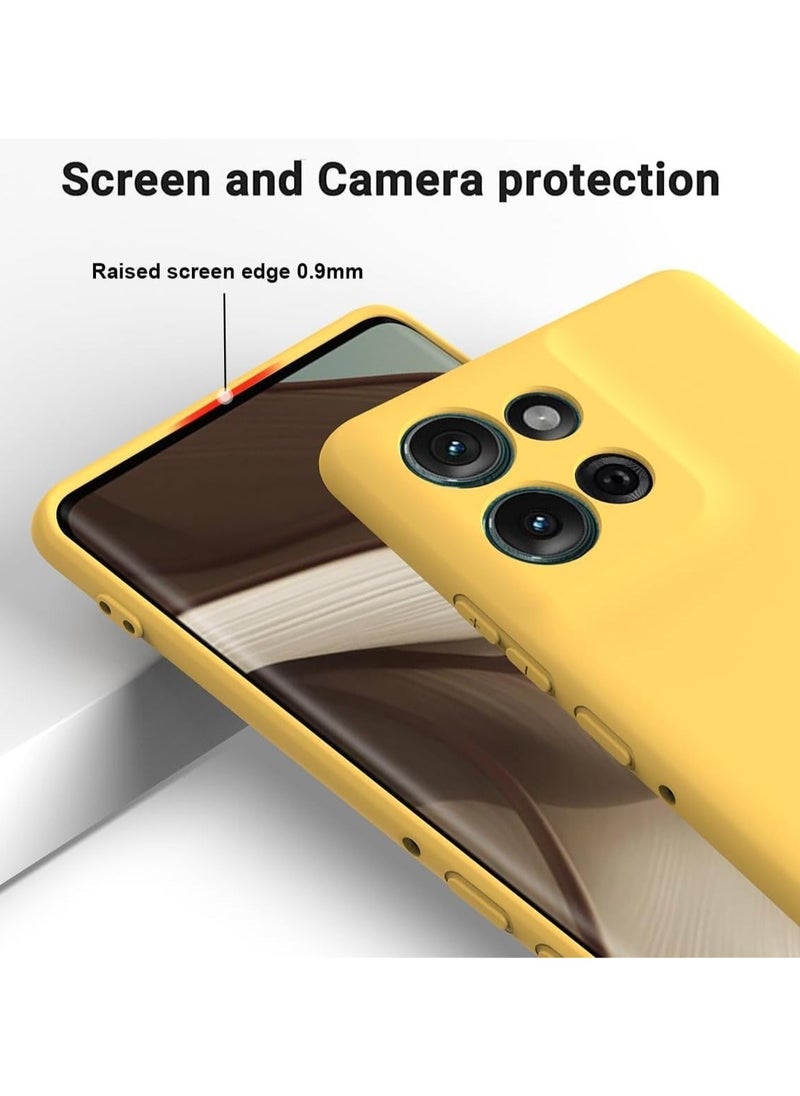 جنرال - حالة متوافقة مع Motorola Moto G75، حالة سائلة من السيليكون الجيل الناعم TPU مع طبقة قماش ميكروفيبر، غطاء مانع للبصمات ومضاد للصدمات مع حزام حبل - Image 1