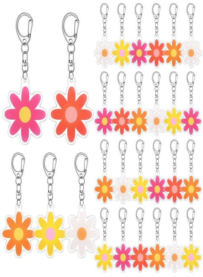 كينينج مجموعة كينينج من 50 قطعة من سلاسل مفاتيح الزهور، هدايا حفلات ديزي، سلسلة مفاتيح لطيفة لحقيبة اليد، تعليقة زهور للأم، عيد الأم، حقيبة يد، حافظة سماعات، زينة، إكسسوارات محفظة (رائعة) - Image 1
