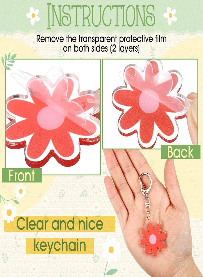 كينينج مجموعة كينينج من 50 قطعة من سلاسل مفاتيح الزهور، هدايا حفلات ديزي، سلسلة مفاتيح لطيفة لحقيبة اليد، تعليقة زهور للأم، عيد الأم، حقيبة يد، حافظة سماعات، زينة، إكسسوارات محفظة (رائعة) - Image 4