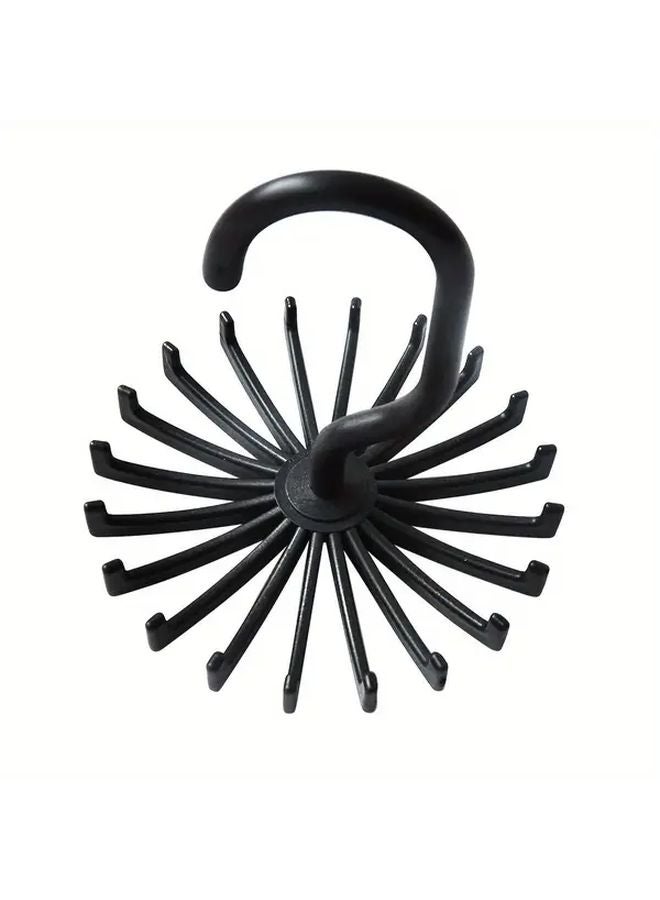 20 خطاف أسود متعدد الوظائف بمخالب مانعة للانزلاق دوارة 360 درجة لتعليق الأوشحة والربطات والحزام ومنظم التعليق - Image 3