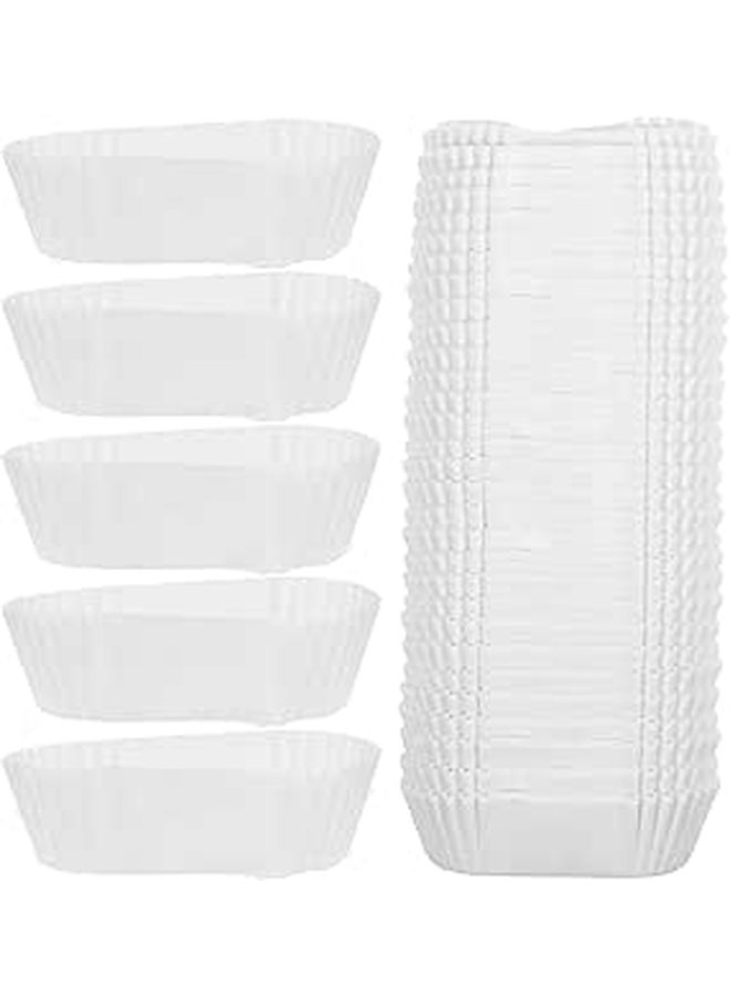1000Pcs Oval Disposable Baking Cups Greaseproof White Pastry Liners for Party Home - Image 1