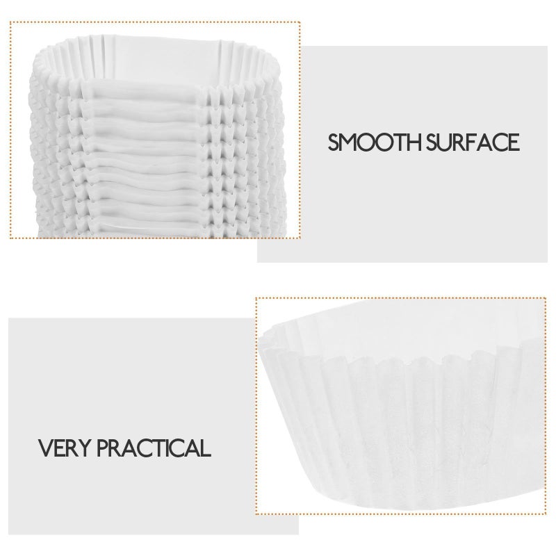 1000Pcs Oval Disposable Baking Cups Greaseproof White Pastry Liners for Party Home - Image 4