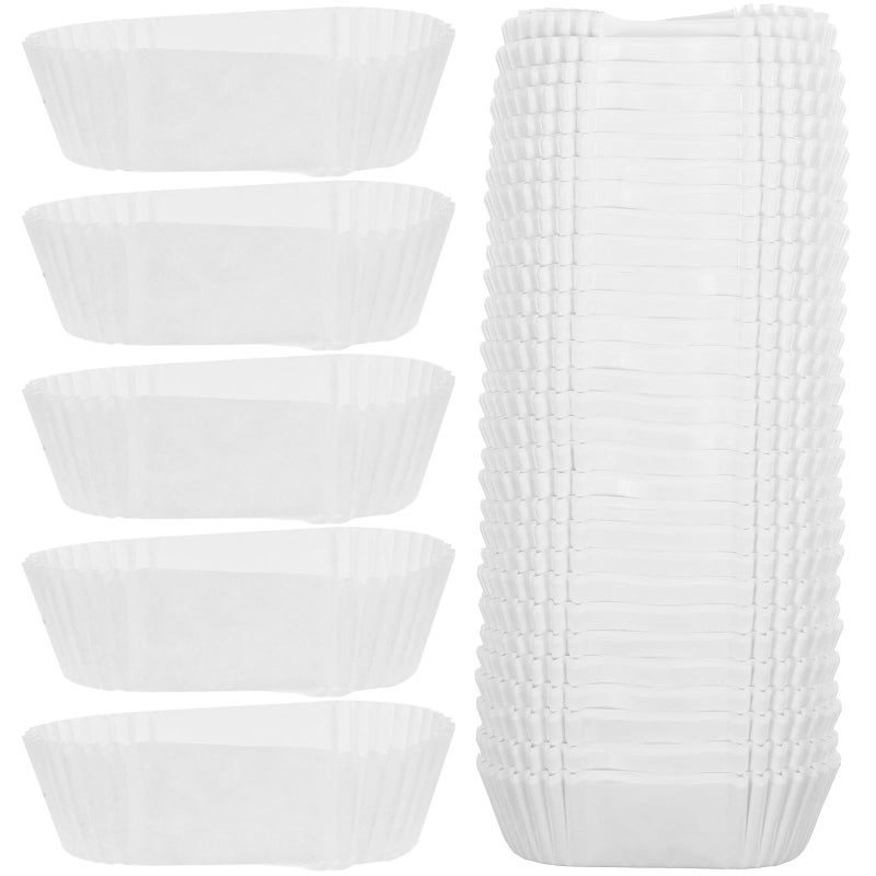 1000Pcs Oval Disposable Baking Cups Greaseproof White Pastry Liners for Party Home - Image 2