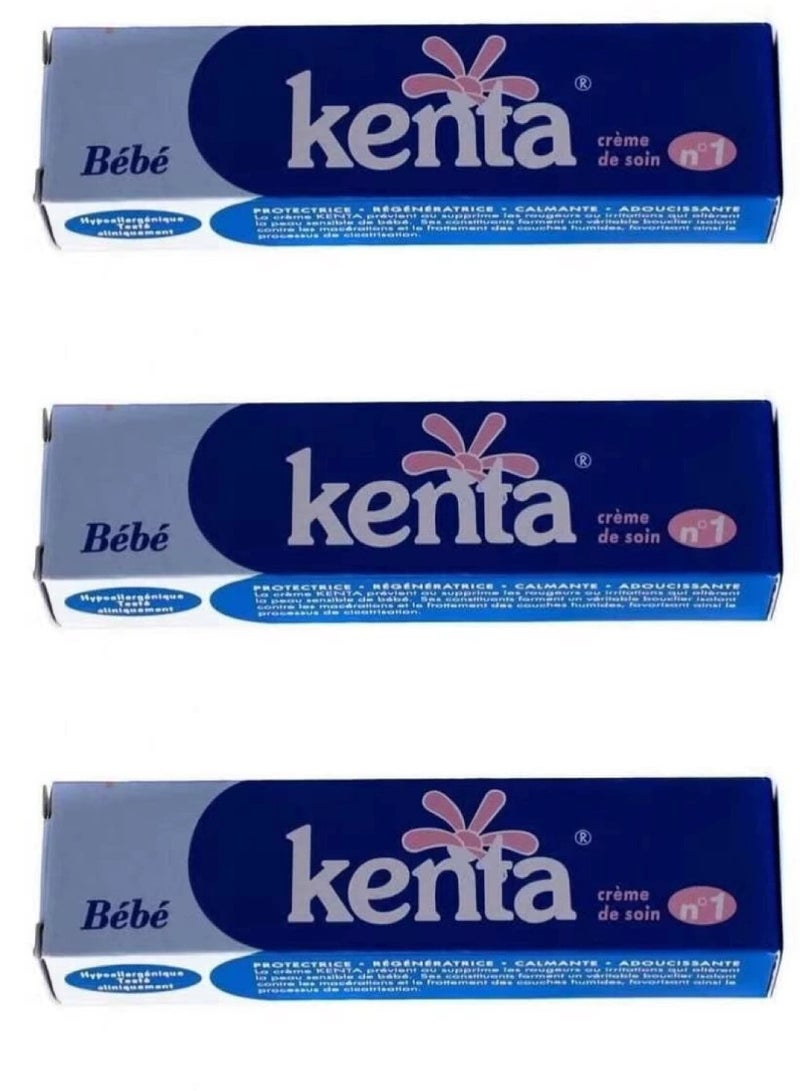 Pack of 3 Kenta Moroccan Cream for Makeup Base Foundation, Concealer, Skin Whitening, and Lightening Sensitive Areas, Protects, Relief And Treatment Of Diaper Rash 30g