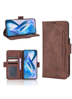 Case Cover For For OnePlus Ace 5G / 10R Skin Feel Calf Texture Card Slots Leather Phone Case(Brown)