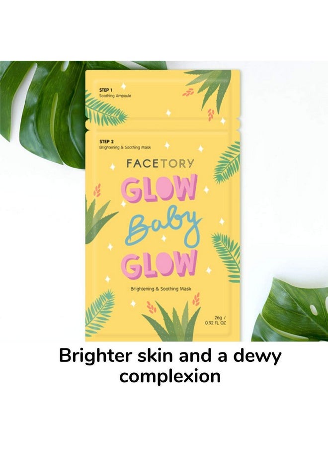 FACETORY FACETORY K Beauty Face Mask Skin Care - Glow Baby Glow 2-Step Sheet Mask with Niacinamide & Aloe + Calming Ampoule | Hydrates, Glowing Skin (5 Pack)  - Image 5
