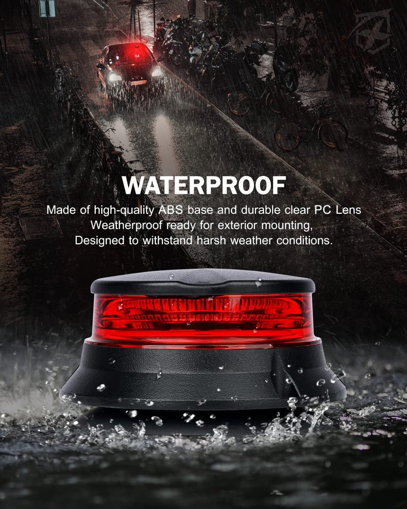 Xprite LED Rotating Beacon Light, 4.5Inch Super Bright Forklift Strobe Lights w/Magnetic Base for 12-24V Construction Truck Patrol Car Tractor Golf Carts-Red - Image 3