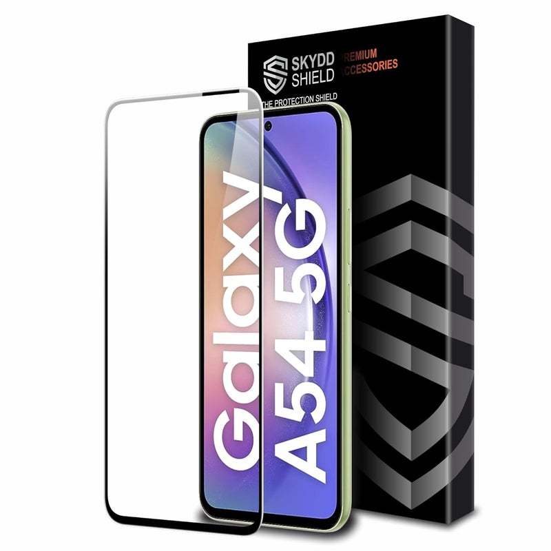 Skyddshield Military-Grade Gorilla Tempered Glass For Samsung Galaxy A54 (6.4 Inch) With Installation Kit | Edge to Edge Coverage | Black - Image 1