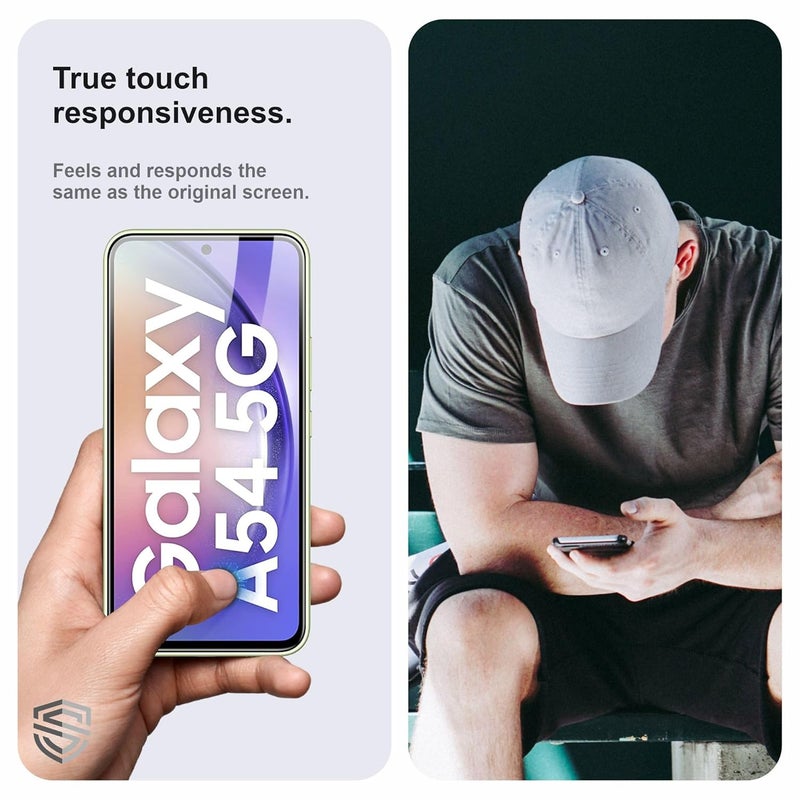 Skyddshield Military-Grade Gorilla Tempered Glass For Samsung Galaxy A54 (6.4 Inch) With Installation Kit | Edge to Edge Coverage | Black - Image 4