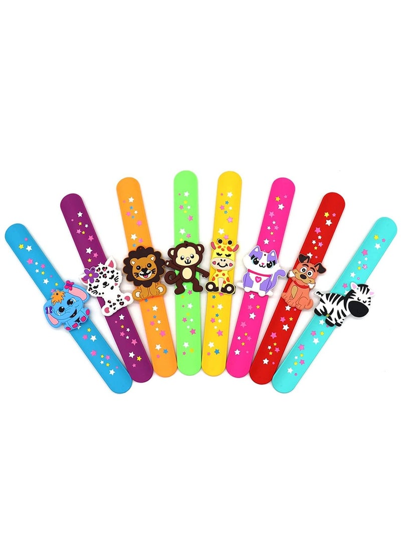 KASTWAVE 8 pack Animals Slap Bracelets, Party Favors for Kids Goodie Bag Stuffers for Boys&Girls Animals Theme Party Supplies Carnival Prizes Suit Classroom Exchanging Gifts - Image 1