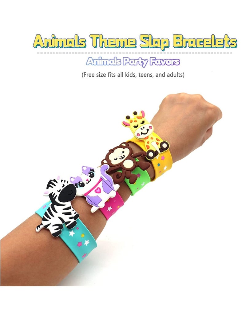 KASTWAVE 8 pack Animals Slap Bracelets, Party Favors for Kids Goodie Bag Stuffers for Boys&Girls Animals Theme Party Supplies Carnival Prizes Suit Classroom Exchanging Gifts - Image 3