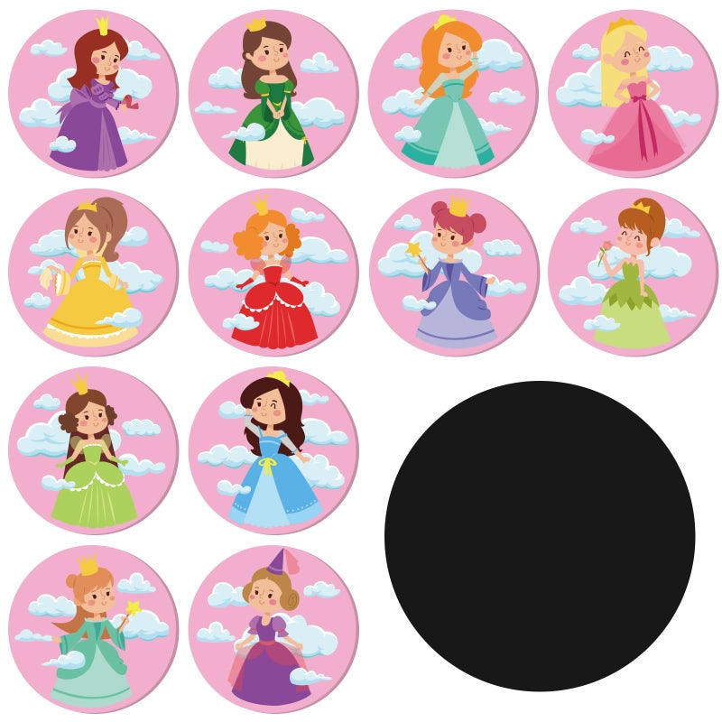 Geyee 24 Pcs Potty Training Stickers Potty You Pee on Toilet Reveal Stickers Chart Reusable Pee Decals Color Changing Seat Toilet Targets for Boys Girls Kids Training UsePrincess