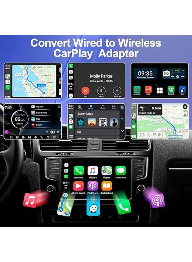 Wireless CarPlay Adapter 2025 – Converts Wired CarPlay to Wireless, Plug and Play, Compatible with 2016+ Cars and iPhone iOS 12+ - Image 2