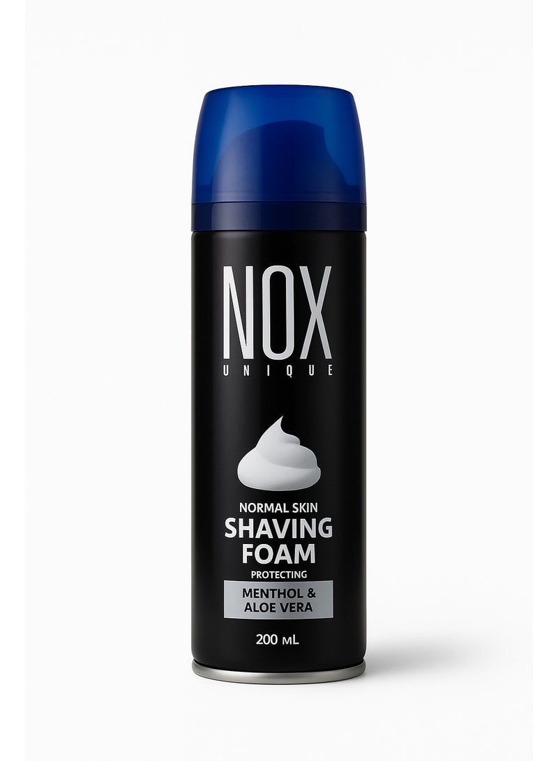 NOX UNIQUE Shaving Foam Protecting MENTHOL & ALOE VERA 200 ml