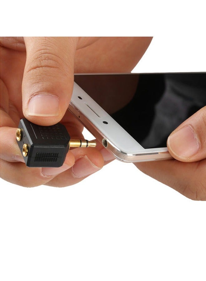 Pack of 8 Stereo Headphone Cable Splitter Adapter Jack Splitte 3.5mm Black - Image 3