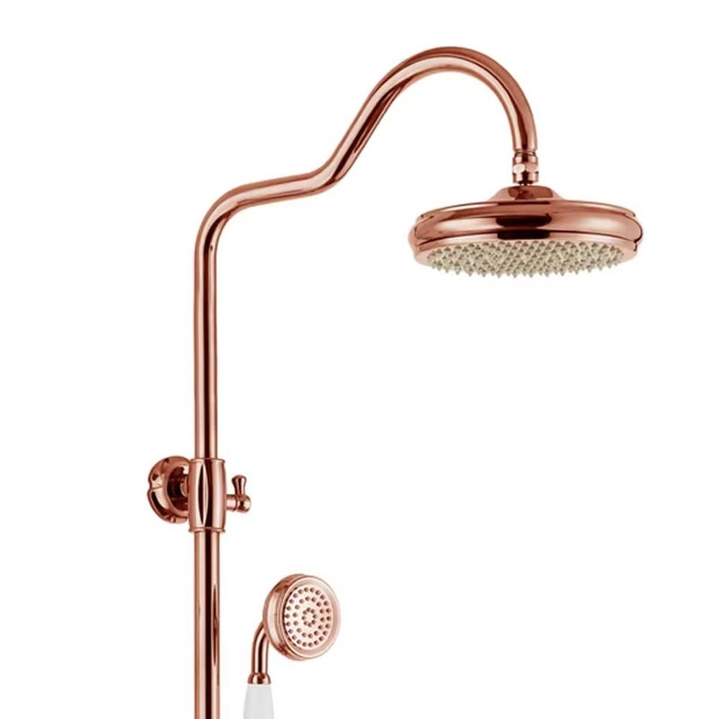 Aquieen Aquieen Shower Column Set Wall Mounted Wall Mixer with Sliding Rail Hand Shower and Overhead Shower Antique Oil Rubbed Bronze  - Image 2
