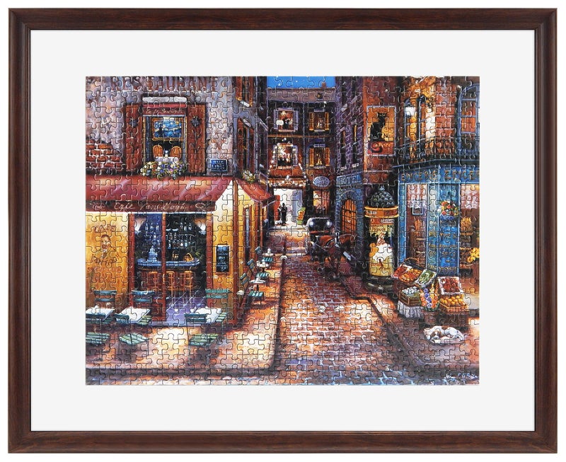 MCS 24x30 Puzzle Frame for Finished Puzzles, Walnut Woodgrain Vertical & Horizontal Wall-Mounted Large Picture Display for Preservation (1-Pack) - Image 1