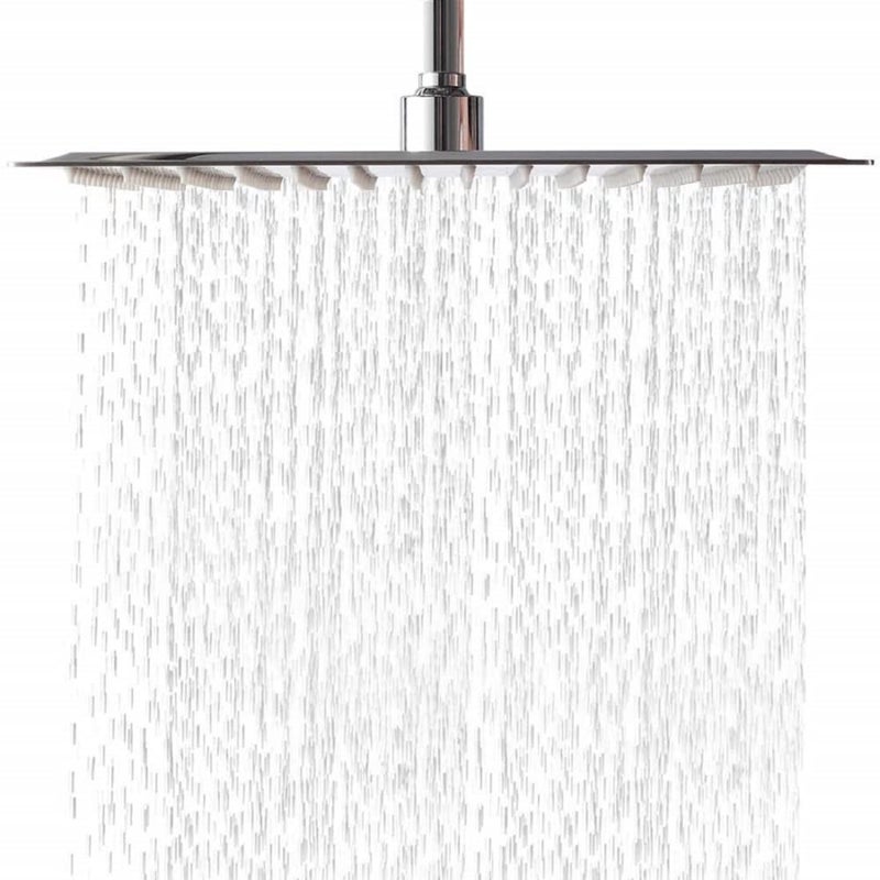 KYOTO (SLEEK) Wall Mounted CP Over Head Shower Stainless Steel 8"x10" inch Without Arm High Pressure Water Saving Filtered Adjustable Rainfal & Rain Spray Overhead Shower for Bathroom Accessories - Image 1