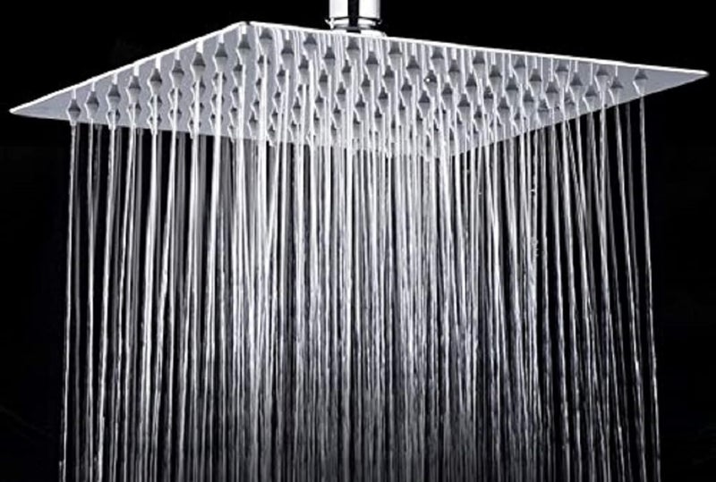 KYOTO (SLEEK) Wall Mounted CP Over Head Shower Stainless Steel 8"x10" inch Without Arm High Pressure Water Saving Filtered Adjustable Rainfal & Rain Spray Overhead Shower for Bathroom Accessories - Image 5