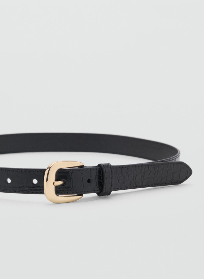 MANGO Croco leather-effect belt - Image 3