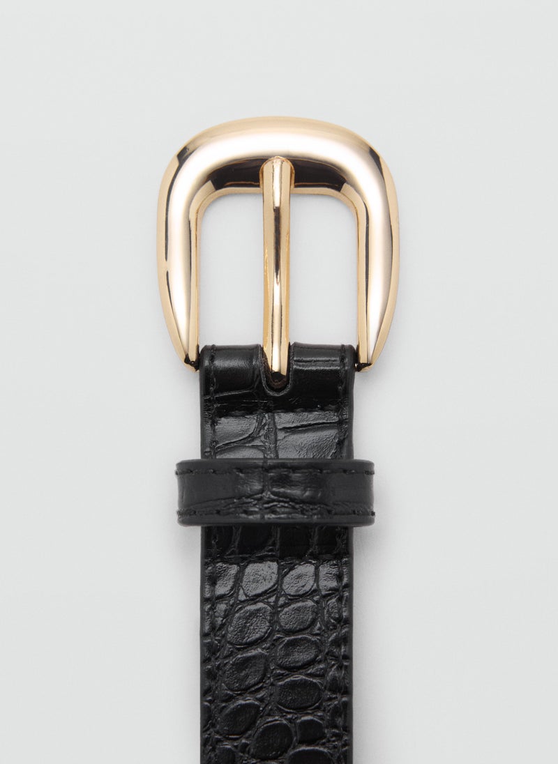 MANGO Croco leather-effect belt - Image 4