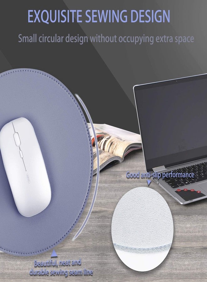 YSAGi 2 Pack Mouse Pads, Ultra Thin Waterproof PVC Leather Mouse Pad,Stitched Edges,Works for Computers, Laptop,All Types of Mouse pad, Office/Home(8.66'', 2 Pack,Gray Blue) - Image 5