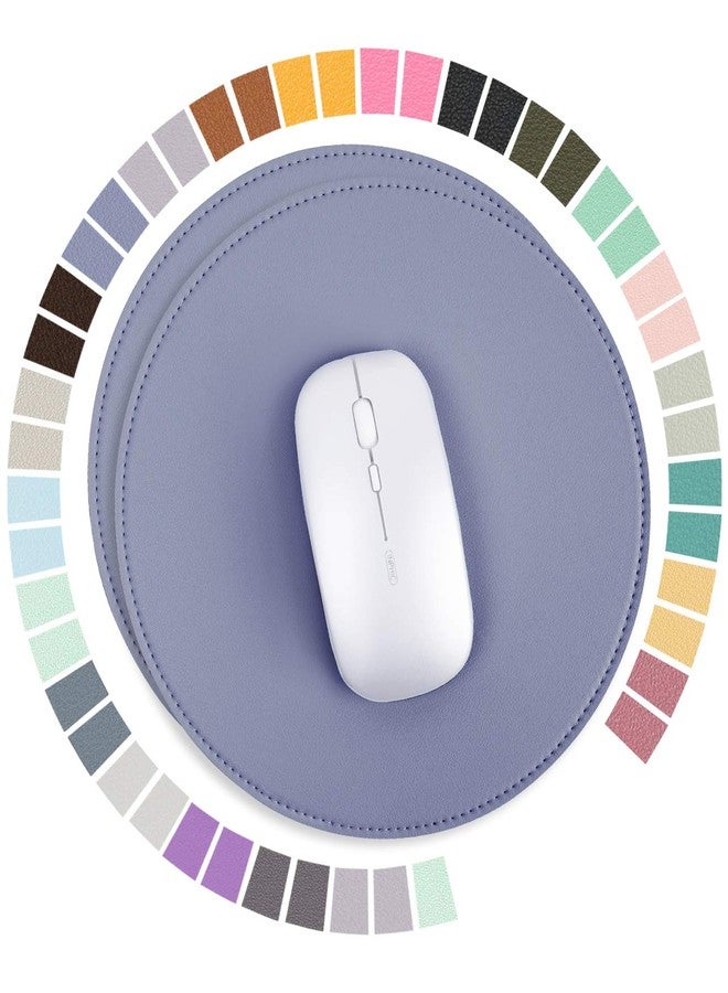 YSAGi 2 Pack Mouse Pads, Ultra Thin Waterproof PVC Leather Mouse Pad,Stitched Edges,Works for Computers, Laptop,All Types of Mouse pad, Office/Home(8.66'', 2 Pack,Gray Blue) - Image 1