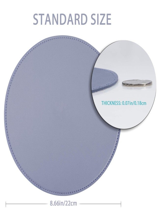 YSAGi 2 Pack Mouse Pads, Ultra Thin Waterproof PVC Leather Mouse Pad,Stitched Edges,Works for Computers, Laptop,All Types of Mouse pad, Office/Home(8.66'', 2 Pack,Gray Blue) - Image 3