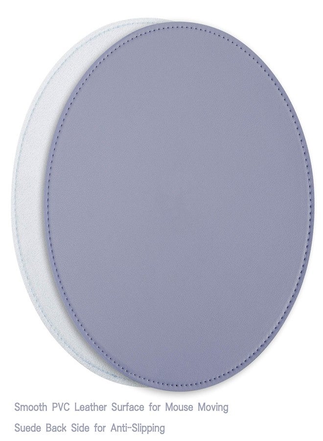 YSAGi 2 Pack Mouse Pads, Ultra Thin Waterproof PVC Leather Mouse Pad,Stitched Edges,Works for Computers, Laptop,All Types of Mouse pad, Office/Home(8.66'', 2 Pack,Gray Blue) - Image 4