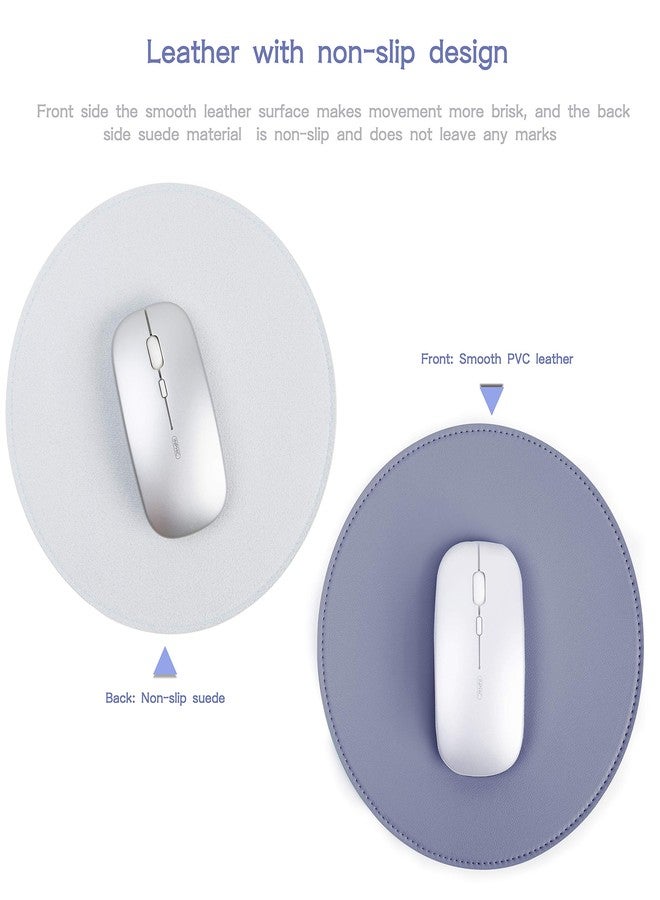 YSAGi 2 Pack Mouse Pads, Ultra Thin Waterproof PVC Leather Mouse Pad,Stitched Edges,Works for Computers, Laptop,All Types of Mouse pad, Office/Home(8.66'', 2 Pack,Gray Blue) - Image 2