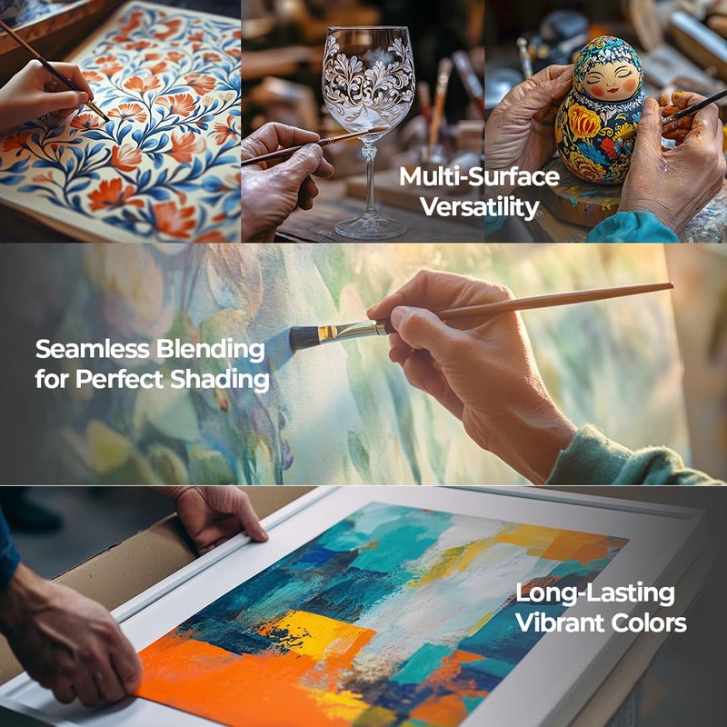 Camel Acrylic Ultra Colour - 12 Rich Shades (10ml each) | Multi-Surface DIY Paints | Vibrant & Permanent Colors | Suitable on Canvas, Wood, Fabric, Paper and Ceramics - Image 4