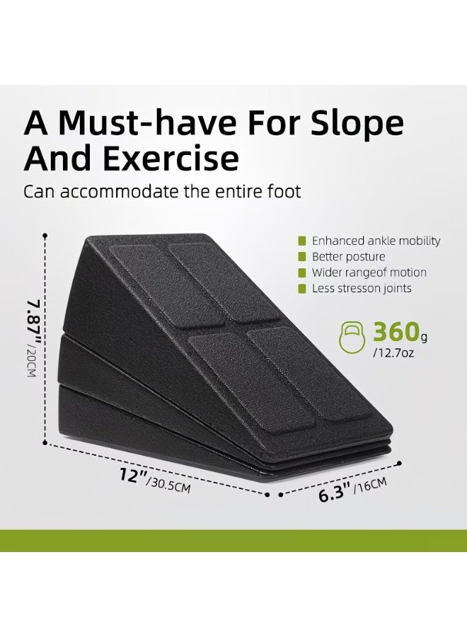 M MIAOYAN 3 Pack Adjustable EVA Squat Wedge Blocks, Non-Slip Slant Foot Ramp Calf Stretch Yoga Wedge, Multi-Angle Fitness Foot Slope Platform for Squat Training Ankle Mobility Relief - Image 5