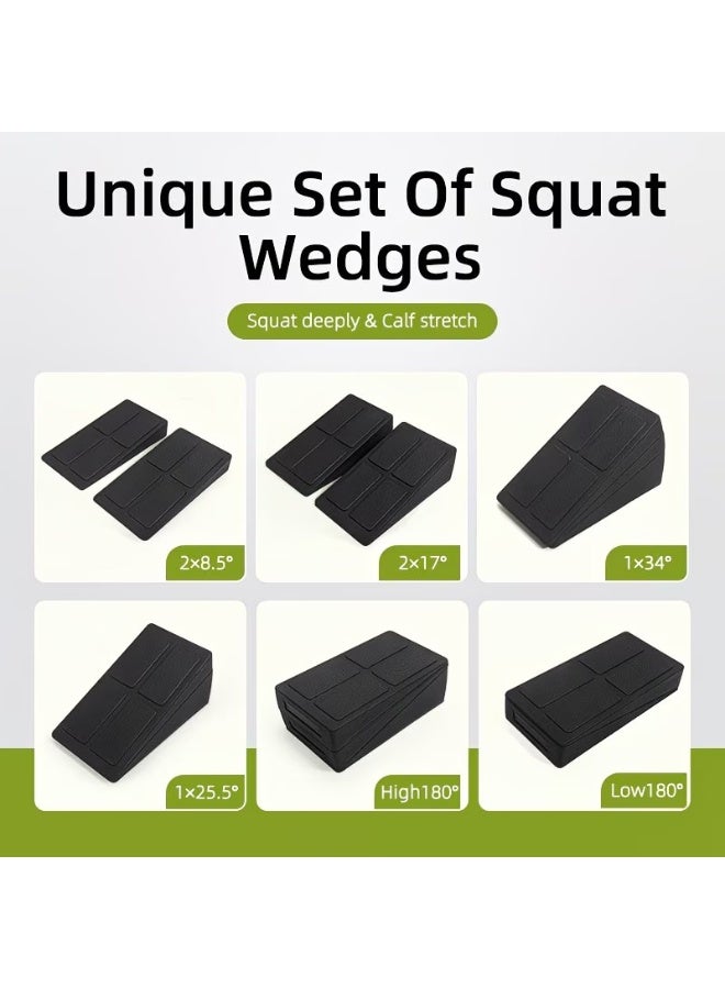 M MIAOYAN 3 Pack Adjustable EVA Squat Wedge Blocks, Non-Slip Slant Foot Ramp Calf Stretch Yoga Wedge, Multi-Angle Fitness Foot Slope Platform for Squat Training Ankle Mobility Relief - Image 3