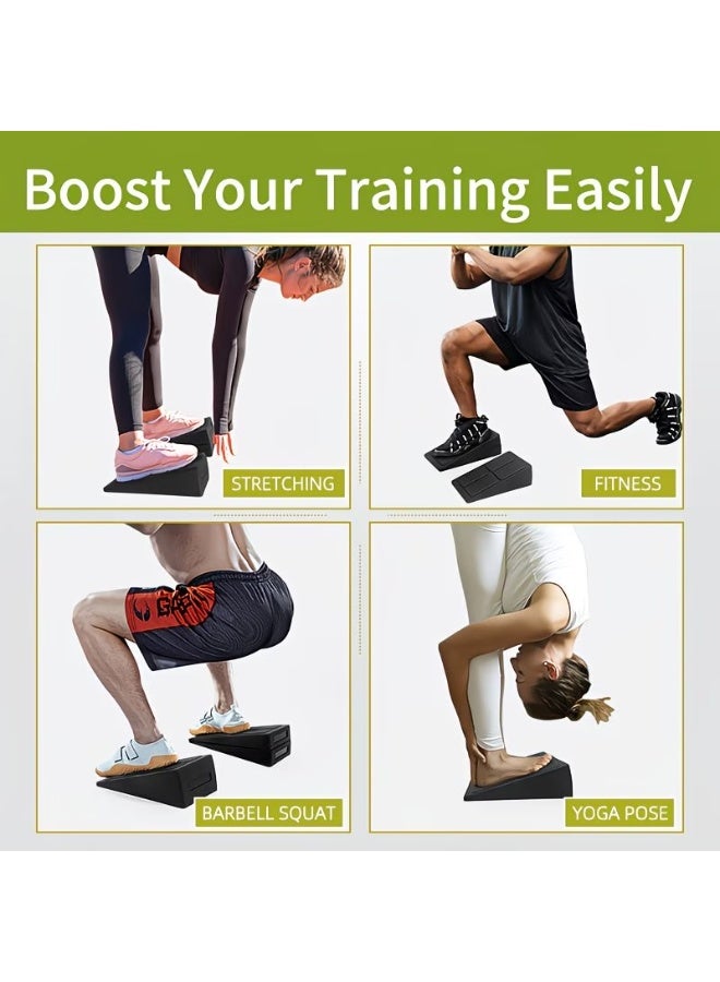 M MIAOYAN 3 Pack Adjustable EVA Squat Wedge Blocks, Non-Slip Slant Foot Ramp Calf Stretch Yoga Wedge, Multi-Angle Fitness Foot Slope Platform for Squat Training Ankle Mobility Relief - Image 4