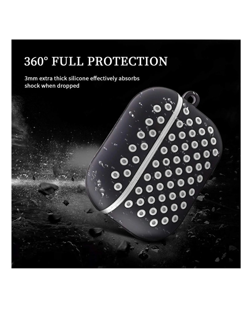Airpods Wireless Case for Air Pods Pro | Soft Silicone, Waterproof cover with Keychain for Boys, Girls, Kids | Funky Cool Airpod Case, Multi Colour Spotty Design (Black+White Pro) - Image 2