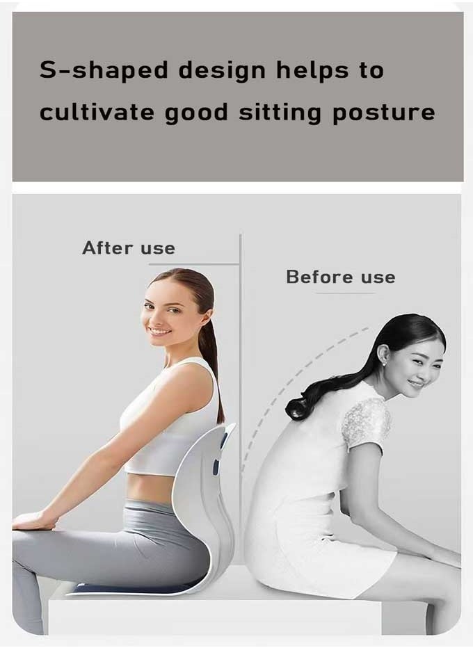 Seat cushion and lumbar support pillow Orthopedic memory foam seat back cushion is used to relieve pain in the lower back and tailbone of sciatica. Adjustable recliner ergonomic washable multi-functional cushion is suitable for automobile offices
