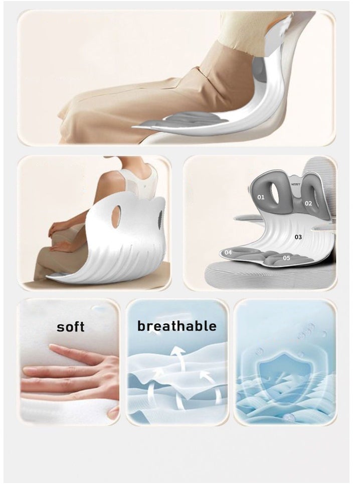 Seat cushion and lumbar support pillow Orthopedic memory foam seat back cushion is used to relieve pain in the lower back and tailbone of sciatica. Adjustable recliner ergonomic washable multi-functional cushion is suitable for automobile offices