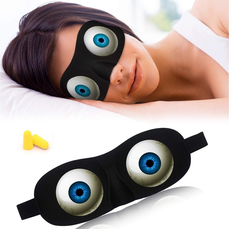 Tphon Eye Sleep Mask Funny Blindfold for Women Men Kid Upgraded 3D Contoured 100 Blackout Sleeping Mask with Adjustable Strap Soft Night Blindfold Eye Shades for Travel Naps Shift Works Games