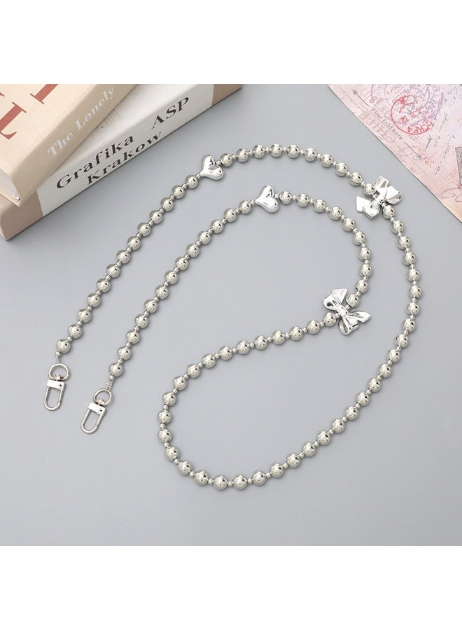 NIBEMINENT Beaded Phone Lanyard, Anti Lost Removable Wrist Strap,K2819 Flat And Oval Shaped Pearl Bracelet Pendant, Phone Keychain Lanyard