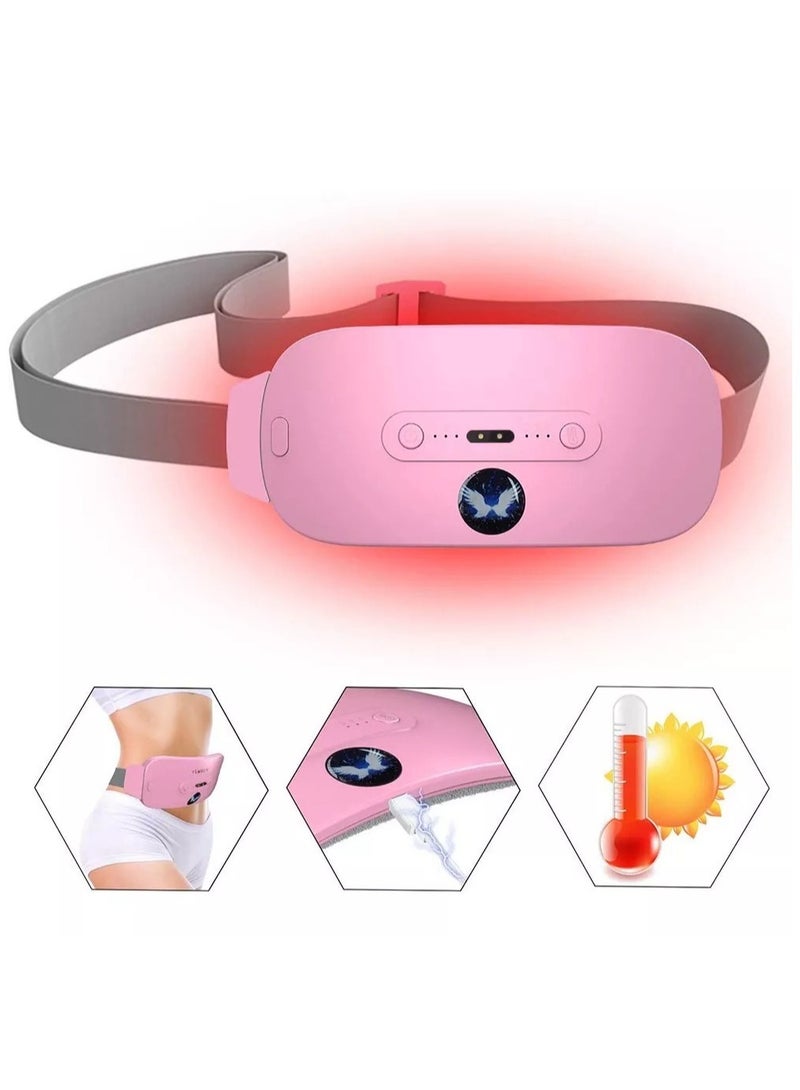 HUANLANG Portable Cordless Heating Pad, Electric Waist Belt Device Menstrual Relief Period Pain, Fast Heating Pad with 3 Heat Levels and 3 Massage Modes, Back or Belly Heating Pad for Women and Girl  - Image 1