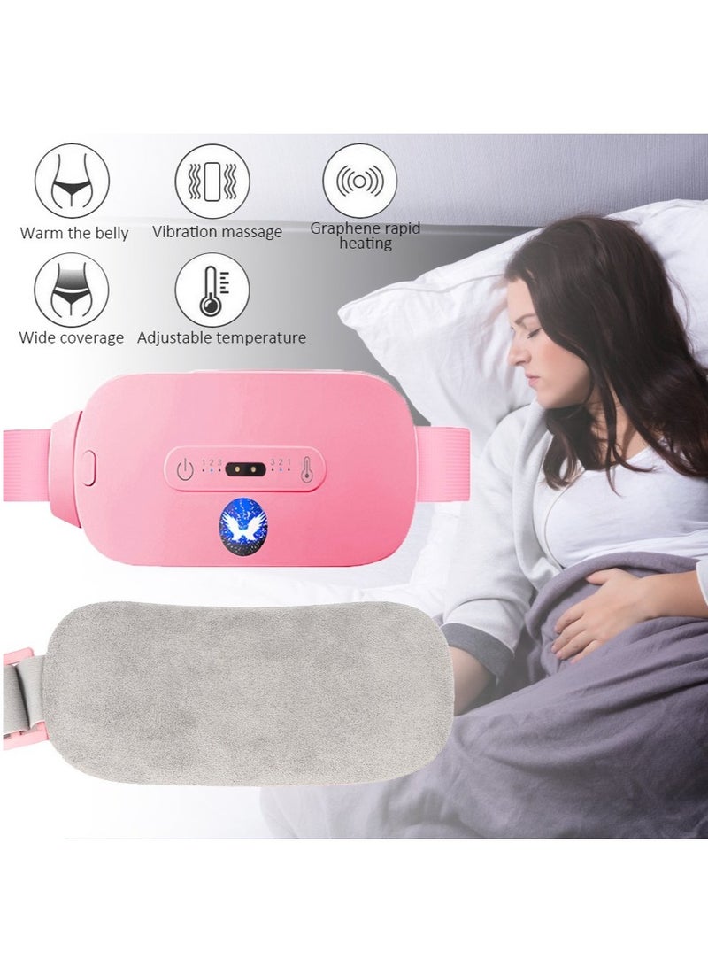 HUANLANG Portable Cordless Heating Pad, Electric Waist Belt Device Menstrual Relief Period Pain, Fast Heating Pad with 3 Heat Levels and 3 Massage Modes, Back or Belly Heating Pad for Women and Girl  - Image 2