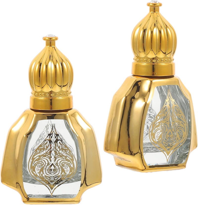 2 Pcs 10ml Glass Roll on Bottles Portable Perfume Supply Decorative Aroma Bottles with Metal Roller for Cosmetic Essential Oils - Image 1