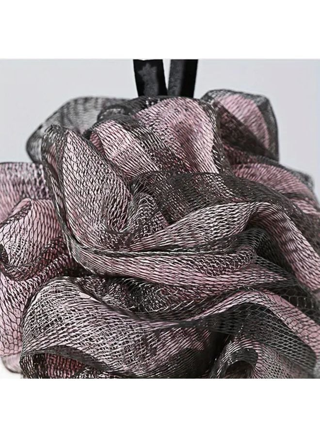 بلاك بينك كرة لوف استحمام مزدوجة الطبقات مقشر الجسم تدليك اسفنجة الاستحمام - Image 1