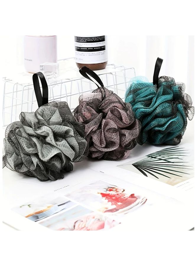 بلاك بينك كرة لوف استحمام مزدوجة الطبقات مقشر الجسم تدليك اسفنجة الاستحمام - Image 2