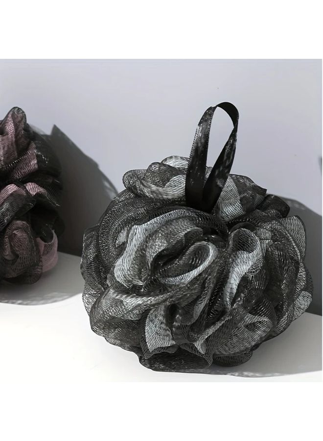 بلاك بينك كرة لوف استحمام مزدوجة الطبقات مقشر الجسم تدليك اسفنجة الاستحمام - Image 5