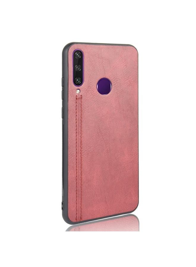 اس-توب جراب لهاتف Huawei Y6p مقاوم للصدمات بنمط جلد البقر المخيط من البولي كربونات + البولي يوريثان الحراري + جراب TPU - Image 3