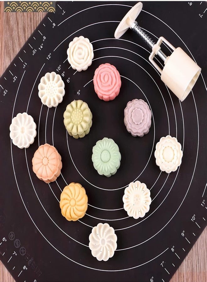 LIUSM Mid-Autumn Festival DIY Hand-Pressure Moon Cake Mould，50g Moon Cake Mold Set(1 Mold 6 Stamps) - Image 3