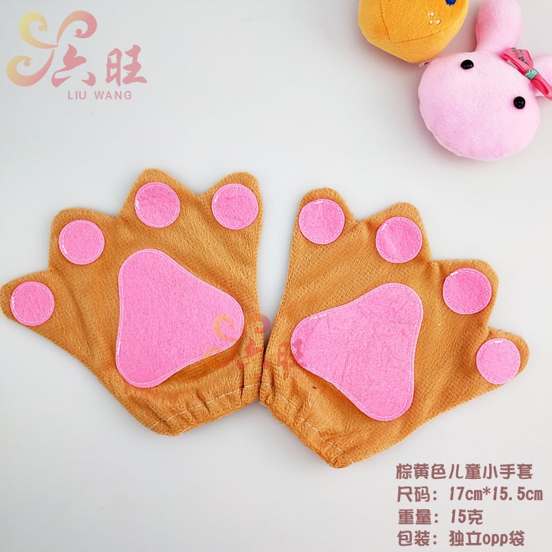 Cosplay Cartoon Claw Mittens earthy yellow gloves 