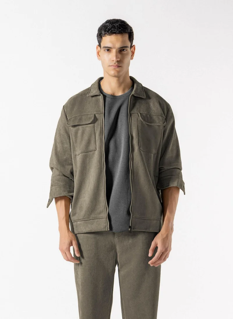 شايبس FAUX SUEDE JACKET SET