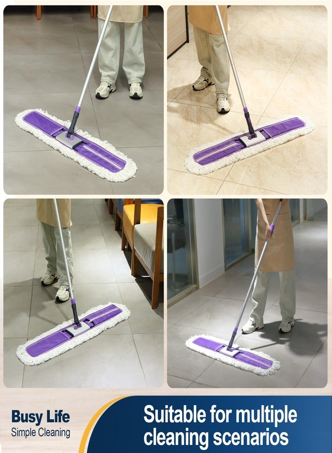 Yocada 36 inch Commercial Dust Mop Industrial Floor Mop for Cleaning Office Garage Hardwood Warehouse Factory Mall Deck 59 Inch Long Total 2 Pads - Image 4